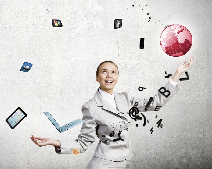 Business Woman Navigating Chaos in the Workplace